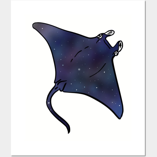 Space manta ray Wall Art by bowtie_fighter